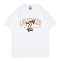 Damen T-Shirt in Weiß mit Los Angeles California Palmen- und Surf-Motiv-Aufdruck - S / Weiß