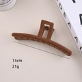 Detail of a large 13cm brown velvet hair claw clip with its precise dimensions and weight - 13cm Flocked Bar Claw Clip Light Coffee