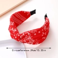 Serre-tête large rouge à imprimé paisley avec nœud torsadé, circonférence de 39 cm - Rouge