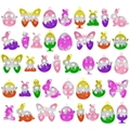 Set de juguetes pop-it de silicona tie-dye con formas de animales y llaveros - Tema de Pascua Pop It