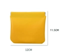 Gelbe Mini-Kosmetiktasche aus PU-Leder mit automatischem Schnappverschluss für Lippenstift - Großes Limonengelb