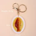 Portachiavi con pesce brasato in miniatura con dettagli realistici e anello - Piatto Ovale - Carpa Cruciana / Chiusura Dorata a Forma di 8