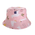 Dettaglio cappello rosa con stampe di alpaca e cactus su tessuto di cotone - 52cm (2-6 Anni) / Alpaca Rosa
