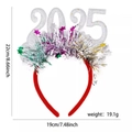 Diadema brillante 2025 para fiesta de año nuevo con decoración de estrellas coloridas - Plateado