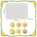 Molde de silicona navideño con seis cavidades para colgantes de resina y adornos DIY - Colgante de Estrella de 6 Cavidades / Molde de Silicona