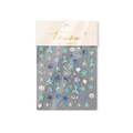 Holografische zeemeermin nagelstickers met blauw verloop en zeester- schelpenpatronen - to4098-Schelp Glans