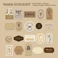 Vintage style brown paper sticker set with floral and insect patterns for scrapbooking - Writable Paper / 40 Pcs / Warm Sun