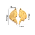 Pendentifs tête d'Indien en acier plaqué or 18k, taille 11mm par 24mm pour bijoux - Or-G9 Ailes