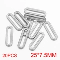 Set of 20 silver oval stainless steel earring connectors for DIY jewelry making - Style C / Steel