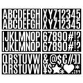 2.5 inch waterproof black vinyl letter stickers set with white capital letters and numbers - 6 Sheets/Set / White (P20)