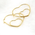 Minimalist gold 18K stainless steel earrings with interlocking heart drop design - 50*58mm / Heart Style