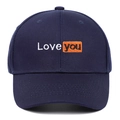 Casquette de baseball classique en coton bleu marine avec broderie Love You - Réglable / Bleu marine