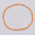 Pulsera bohemia de cuentas naranjas con detalles dorados en un vibrante estilo de verano - Cuentas de Columna Naranja Brillante Oro