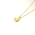 Collier en acier inoxydable plaqué or 18k avec pendentif en forme de lettre J bulle - Lettre J(S-P062-J)