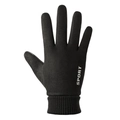 Black suede winter cycling gloves with knitted cuffs and SPORT text detailing - One Size / Black