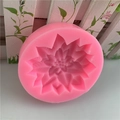 Rosa runde Silikonform mit Stechpalmenblatt-Muster für Fondant und Schokolade - Rosa