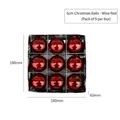 Set of 9 burgundy 6cm Christmas ornaments with high mirror gloss finish in a gift box - 6cm Pearl Ball / Burgundy