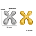 Pendentifs lettre X 3D en acier inoxydable doré et argenté pour la création de colliers - Lettre Bulle - X