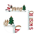 Weihnachts-Türrahmen-Dekoration aus Holz mit Weihnachtsmann und Merry Christmas Motiv - Rechte Seite Stil D Weihnachtsmann Schriftzug