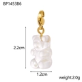 Frosted translucent acrylic bear pendant in yellow with a gold-plated lobster clasp - Frosted Semi-Transparent (BP1453B6)