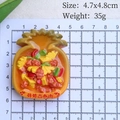 Detailed view of resin pineapple sweet and sour pork fridge magnet with size measurements - Pineapple Sweet and Sour Pork (With Magnet)