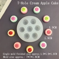 7-cavity silicone mold for making miniature cream apple cakes and resin desserts - 7-Hole Cream Apple Cake Mold