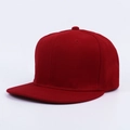Classic red flat brim snapback baseball cap in cotton twill fabric for men and women - Red