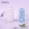 Silicone mold for vintage texture cylinder candles showing dimensions and weight 150g - Textured Cylinder lz-3/Leaf Fruit Totem