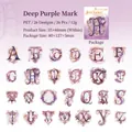 Adesivi alfabeto PET stile barocco viola e oro per decorazione scrapbooking fai-da-te - Impronta Viola Profondo