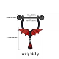 Detailed size specifications for the black and red bat nipple ring with dimensions in mm - Bat Nipple Ring (24043003-6)