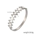 Silberne geometrische Wabenmanschette mit Perlmutt-Inlay und 1,7 cm Breite für Damen - Silber Weiß