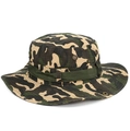 Outdoor jungle camouflage boonie hat with wide brim and metallic vents for sun protection - Yellow Green Camouflage