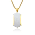 Collier pour homme avec pendentif losange en argent brossé et plaquage bicolore or - Pendentif uniquement / Doré