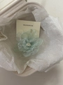 Pinza para el pelo camelia verde claro con perlas blancas en caja de regalo eco - Verde