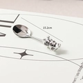 Polished silver stainless steel spoon featuring a cartoon bear handle 15.2cm length - Bear Figure Decor Spoon