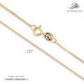 Minimalist 18k gold plated S925 sterling silver box chain necklace with spring clasp - Box Chain 45CM / 925 Silver Yellow Gold Plated