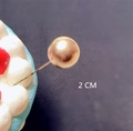 Golden spherical cake topper pick 2cm size ornament for birthday party decoration - 2cm Diameter / Gold