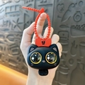 Mignon porte-clés chat noir aux yeux exorbités, jouet anti-stress créatif pour sac à dos - Chat aux Yeux Exorbités / Noir