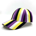 Berretto da baseball classico a strisce bandiera non binaria giallo bianco viola e nero - A Righe Giallo/Bianco/Viola/Nero (Tema Non Binario)
