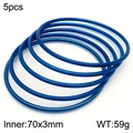 Set of 5 bright blue 18k gold plated titanium bangles with 70mm inner diameter - 5Pcs Set-Blue (KB181562-KFC)
