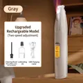 Gray rechargeable pet hair trimmer with LED light and adjustable speeds for dog grooming - Rechargeable Model / Light Gray