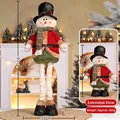 Retractable Christmas snowman plush doll with adjustable height from 54cm to 92cm - 92CM Telescoping Snowman