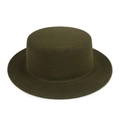 Cappello jazz a tesa larga e corona piatta verde oliva scuro per uomo e donna - Verde Militare