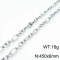 Zilveren titanium stalen O-ketting halsketting 450x6mm maat 18g gewicht met karabijnsluiting - Staalkleur (45cm)