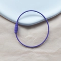 Portachiavi ad anello in filo di acciaio inossidabile viola con vite di chiusura - Viola scuro