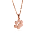 Collana con ciondolo a zampa di animale in finitura oro rosa con catena sottile - Collana in Oro Rosa