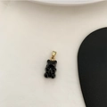 Collana hip hop a doppio strato con ciondolo a forma di orsetto nero e chiusura dorata - Controgancio per ciondolo orsetto nero