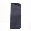 Custodia per occhiali morbida in similpelle grigio blu scuro con cuciture rifinite - Senza Coperchio / Blu navy