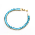 18K gold-plated bracelet featuring rectangular sky blue stones and a secure clasp - Blue Turquoise
