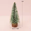 Miniature 10cm frosted Christmas tree with snow-covered needles and a wooden base - Christmas Tree